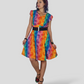 Rainbow Chameleon - Malaga Dress - Natural fabric