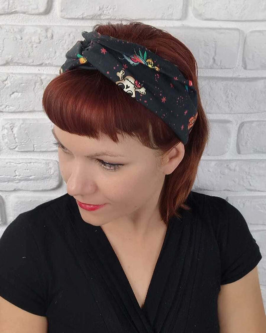 Pinup Tattoos - Pinup Headband - fascia per capelli retrò anni 50 - Natural Fabric